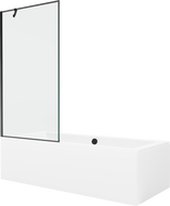 Mexen Cube rechteckige Badewanne 170 x 80 cm mit Verkleidung und 1-flügeliger Trennwand 90 cm, schwarzes Muster - 550517080X950?