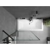 Mexen Cube baignoire rectangulaire 170 x 80 cm avec habillage et pare-douche à 1 battant 90 cm, motif noir - 550517080X95090070?