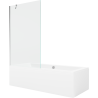 Mexen Cube pravokutna kada 170 x 80 cm s oblogom i jednoskrilnim paravanom 100 cm, prozirna, krom - 550517080X9510000001