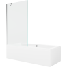 Mexen Cube rectangular bath 170 x 80 cm with casing and 1-wing screen 100 cm, transparent, chrome - 550517080X9510000001