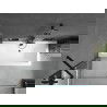 Mexen Cube rechthoekig bad 170 x 80 cm met ombouw en 1-delige douchewand 100 cm, transparant, zwart - 550517080X9510000070