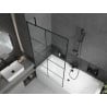 Mexen Cube vasca da bagno rettangolare 170 x 80 cm con pannello e schermo a 1 anta 100 cm, motivo nero - 550517080X9510007077