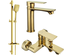 Mexen Royo DQ62 conjunto de bañera, dorado - 72203DQ62-50