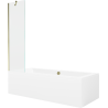 Mexen Cube rechteckige Badewanne 180 x 80 cm mit Verkleidung und 1-flügeliger Abtrennung 50 cm, transparent, gold - 550518080X9?