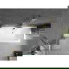 Mexen Cube rechthoekig bad 180 x 80 cm met ombouw en 1-delige paravent 50 cm, transparant, goud - 550518080X9505000050