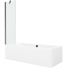 Mexen Cube rechteckige Badewanne 180 x 80 cm mit Verkleidung und 1-flügeliger Duschwand 50 cm, transparent, schwarz - 550518080?