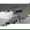 Mexen Cube rechthoekig bad 180 x 80 cm met ombouw en 1-delige paravent 50 cm, transparant, zwart - 550518080X9505000070