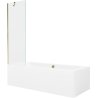 Mexen Cube rectangular bath 180 x 80 cm with casing and single-panel screen 60 cm, transparent, gold - 550518080X9506000050