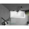 Mexen Cube rectangular bathtub 180 x 80 cm with casing and 1-wing screen 60 cm, transparent, black - 550518080X9506000070
