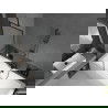 Mexen Cube rechthoekig bad 180 x 80 cm met ombouw en 1-vleugelig scherm 60 cm, zwart patroon - 550518080X9506007070