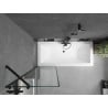 Mexen Cube pravokutna kada 180 x 80 cm s oblogom i pregradom s jednim krilom 60 cm, crni uzorak - 550518080X9506007070