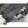 Mexen Cube rechthoekig bad 180 x 80 cm met ombouw en 1-vleugelig scherm 60 cm, zwart patroon - 550518080X9506007077