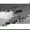 Mexen Cube rechteckige Badewanne 180 x 80 cm mit Verkleidung und 1-flügeliger Abtrennung 60 cm, schwarzes Muster - 550518080X95?