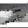 Mexen Cube rechthoekig bad 180 x 80 cm met ombouw en 1-vleugelig scherm 70 cm, zwart patroon - 550518080X9507007077