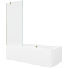 Mexen Cube taisnstūra vanna 180 x 80 cm ar pārsegu un vienvērtnes sienu 80 cm, caurspīdīga, zelta - 550518080X9508000050