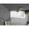Mexen Cube vasca rettangolare 180 x 80 cm con rivestimento e schermo 1 anta 80 cm, trasparente, oro - 550518080X9508000050