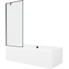 Mexen Cube baignoire rectangulaire 180 x 80 cm avec habillage et paroi de douche 1 panneau 80 cm, motif noir