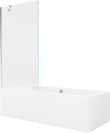 Mexen Cube ristkülikukujuline vann 180 x 80 cm koos korpuse ja 1 tiivaga 90 cm seinaga, läbipaistev, kroom