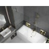 Mexen Cube rechteckige Badewanne 180 x 80 cm mit Verkleidung und 1-flügeliger Duschwand 90 cm, transparent, gold - 550518080X95?