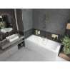 Mexen Cube rechteckige Badewanne 180 x 80 cm mit Verkleidung und 1-flügeliger Duschwand 90 cm, transparent, gold - 550518080X95?