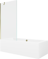 Mexen Cube rechteckige Badewanne 180 x 80 cm mit Verkleidung und 1-flügeliger Duschwand 90 cm, transparent, gold - 550518080X95?