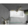 Mexen Cube rechteckige Badewanne 180 x 80 cm mit Verkleidung und 1-flügeliger Duschwand 90 cm, transparent, gold - 550518080X95?