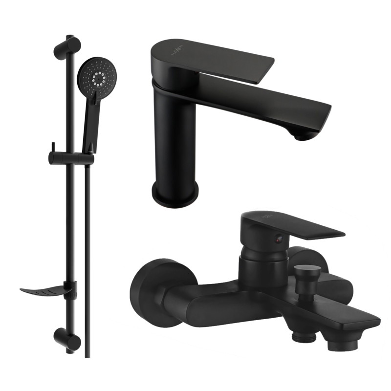Mexen Royo DF40 vannikomplekt, must - 72203DF40-70