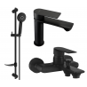 Mexen Royo DF40 bath set, black - 72203DF40-70