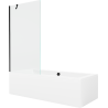 Mexen Cube baignoire rectangulaire 180 x 80 cm avec tablier et paroi de baignoire à 1 vantail 90 cm, transparent, noir - 550518?