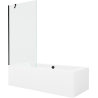 Mexen Cube rechteckige Badewanne 180 x 80 cm mit Verkleidung und 1-flügeliger Duschwand 90 cm, transparent, schwarz - 550518080?