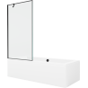 Mexen Cube wanna prostokątna 180 x 80 cm z obudową i parawanem 1-skrzydłowym 90 cm, czarny wzór - 550518080X9509007070
