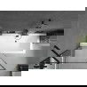 Mexen Cube rechthoekig bad 180 x 80 cm met ombouw en 1-delige scherm 90 cm, zwart patroon - 550518080X9509007070