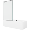 Mexen Cube vasca da bagno rettangolare 180 x 80 cm con pannello e schermo 1-anta 100 cm, motivo nero - 550518080X9510007070
