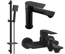 Mexen Royo DQ45 Badewannen-Set, schwarz - 72203DQ45-70