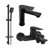 Mexen Royo DQ62 bathtub set, black - 72203DQ62-70
