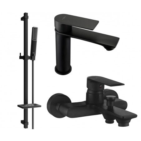 Mexen Royo DQ72 bath set, black - 72203DQ72-70