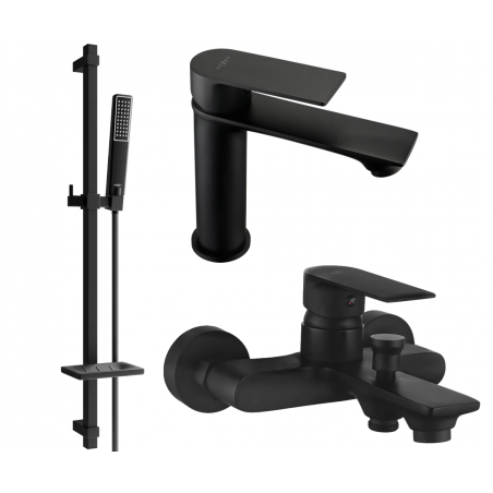 Mexen Royo DQ72 conjunto de bañera, negro - 72203DQ72-70