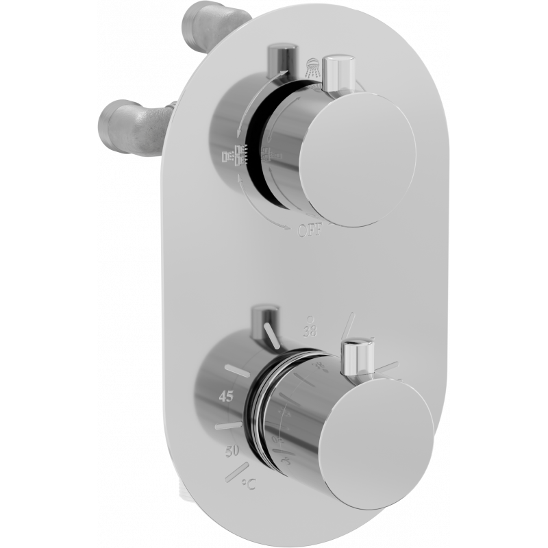 Mexen Kai thermostaattinen kylpyamme-suihkuhana 3-ulostulo, kromi - 77602-00