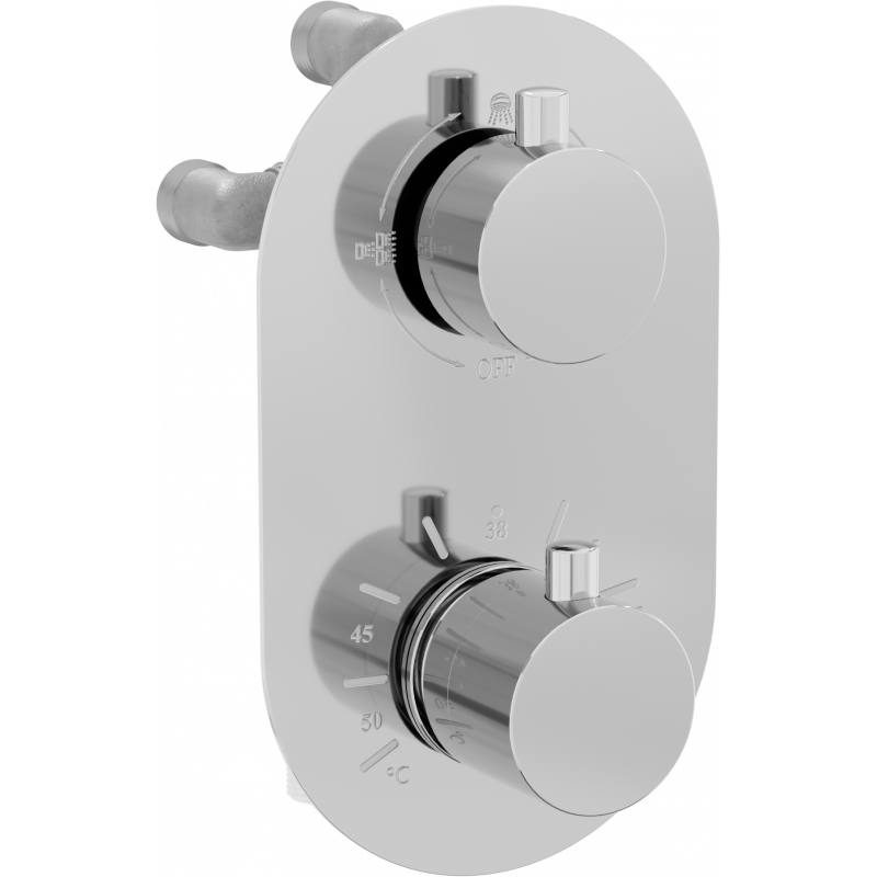 Mexen Kai Thermostat-Wannenduscharmatur 3-Wege, Chrom - 77602-00