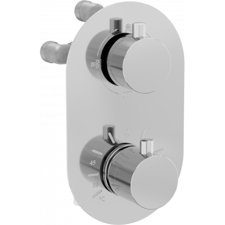 Mexen Kai Thermostat-Wannenduscharmatur 3-Wege, Chrom - 77602-00