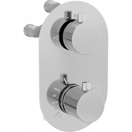 Mexen Kai thermostatic bathtub-shower faucet 3-way, chrome - 77602-00