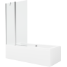 Mexen Cube wanna prostokątna 170 x 80 cm z obudową i parawanem 1-skrzydłowym 100 cm, transparent, chrom - 550517080X9410110100