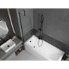 Mexen Cubik baignoire rectangulaire 150 x 70 cm avec habillage et paravent 1-volet 50 cm, transparent, noir - 550315070X9505000?