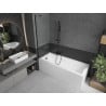 Mexen Cubik baignoire rectangulaire 150 x 70 cm avec habillage et paravent 1-volet 50 cm, transparent, noir - 550315070X9505000?