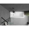 Mexen Cubik baignoire rectangulaire 150 x 70 cm avec habillage et paravent 1-volet 50 cm, transparent, noir - 550315070X9505000?