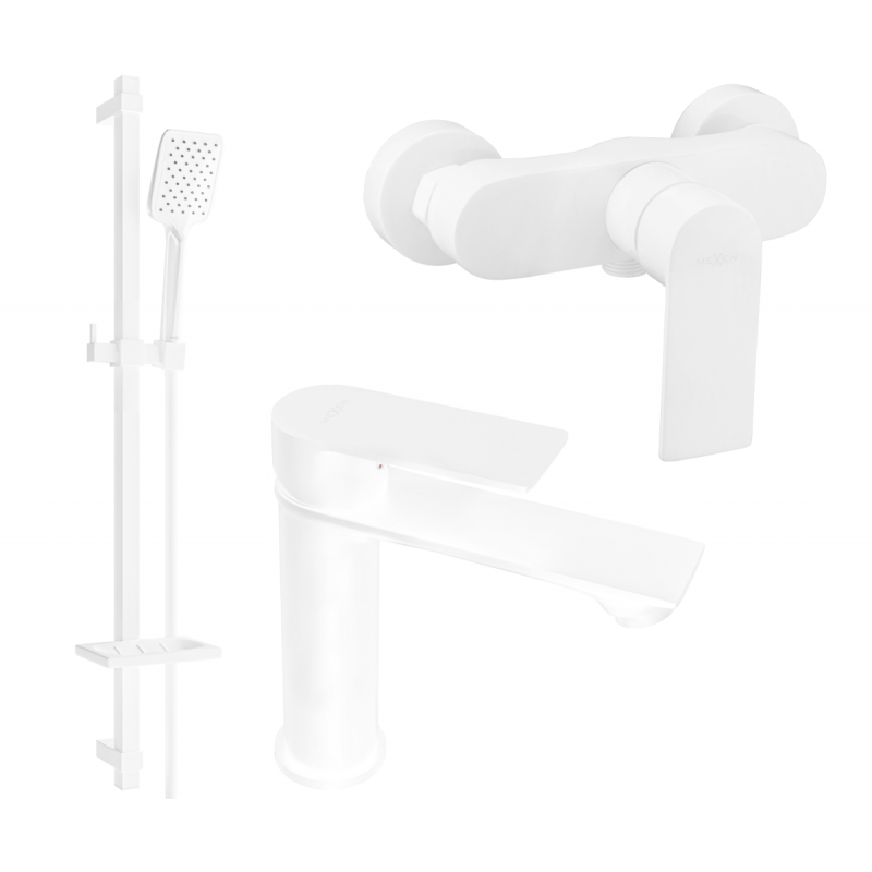 Mexen Royo DQ62 conjunto de chuveiro, branco - 72204DQ62-20