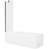 Mexen Cubik rechthoekig bad 150 x 70 cm met ombouw en 1-vleugelig scherm 50 cm, transparant, zwart - 550315070X9505000070