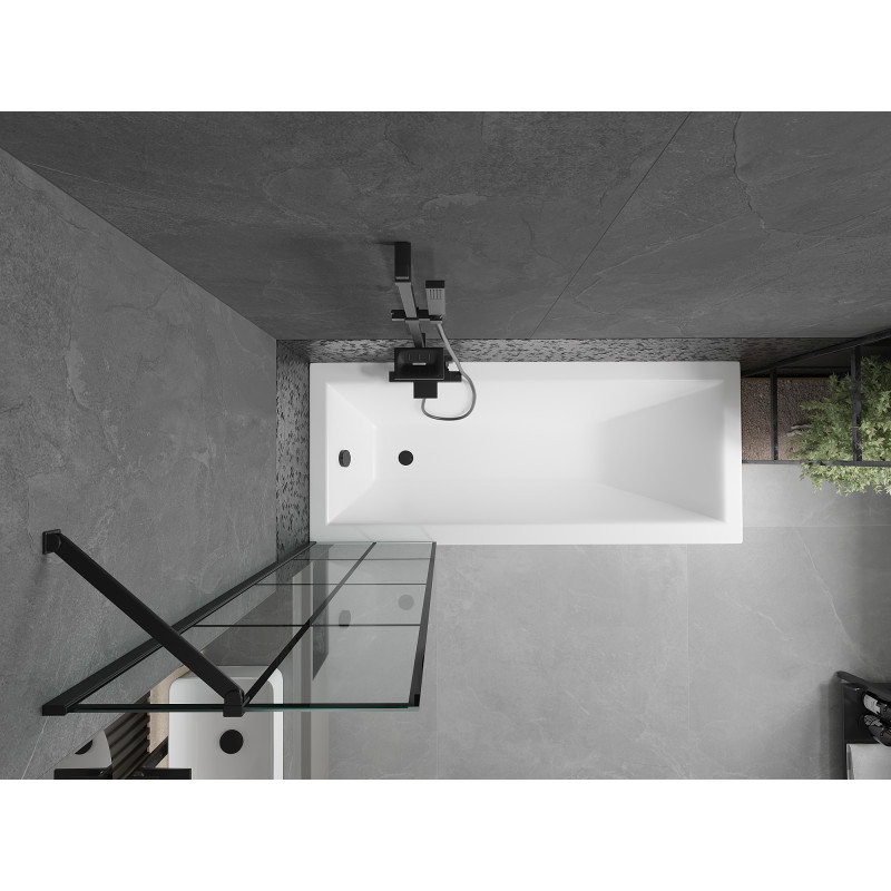 Mexen Cubik ορθογώνια μπανιέρα 150 x 70 cm με επένδυση και πτυσσόμενο παραβάν 1