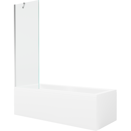 Mexen Cubik rectangular bath 150 x 70 cm with casing and 1-wing screen 60 cm, transparent, chrome - 550315070X9506000001
