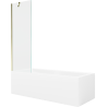 Mexen Cubik rechthoekig bad 150 x 70 cm met ombouw en 1-deurs scherm 60 cm, transparant, goud - 550315070X9506000050